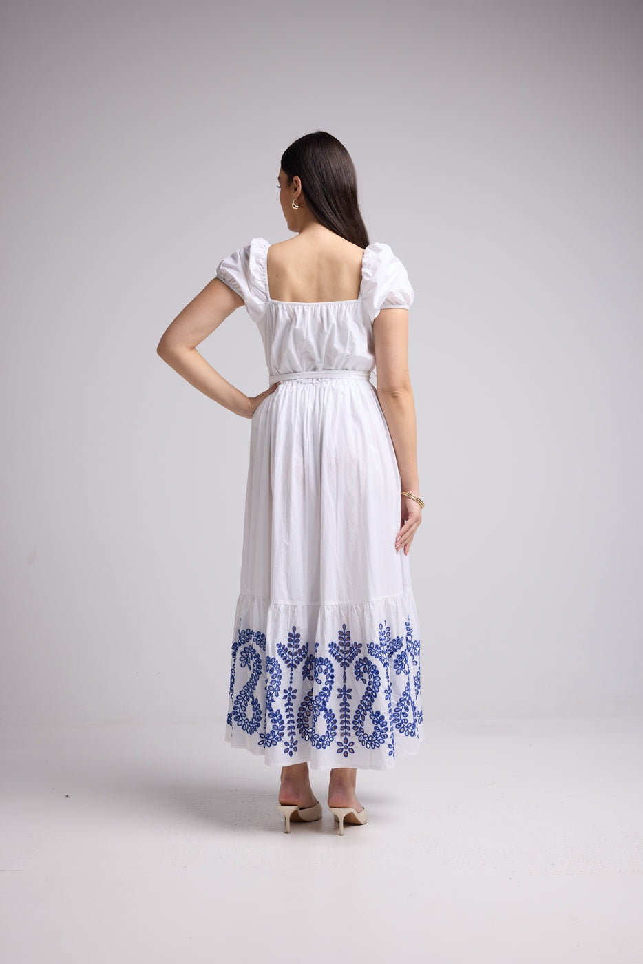 Robe Longue - Gena - Blanc Bleu