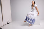 Robe Longue - Gena - Blanc Bleu