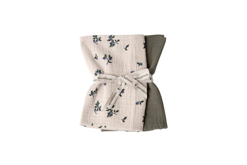 2 Piece Muslin Blanket - Blueberry