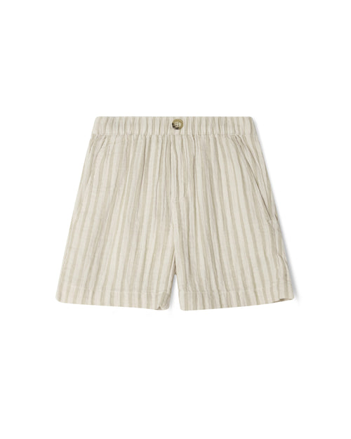 Short En Mousseline - Rayé Galet