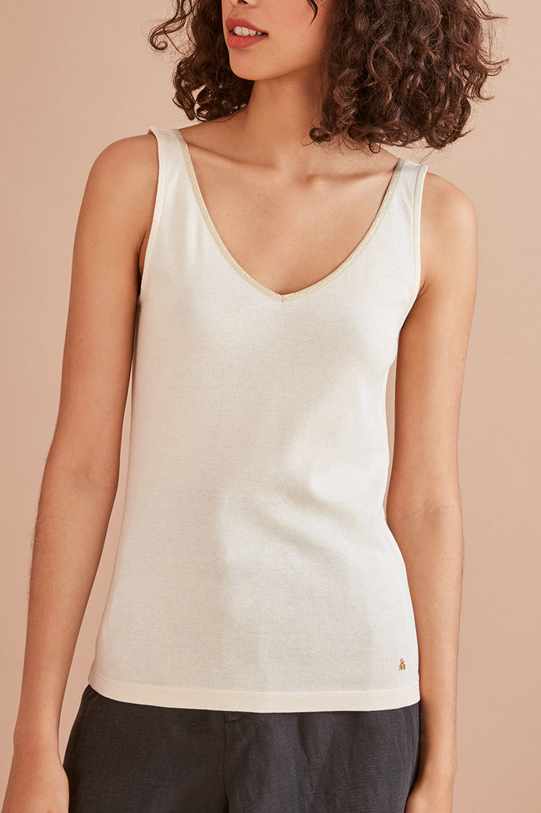 Giacinto Vest Top - Ecru