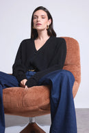 Boyfriend Cardigan Col V Giada - Noir - Femme