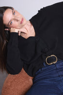 Boyfriend Cardigan Col V Giada - Noir - Femme