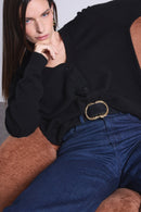 Boyfriend Cardigan Col V Giada - Noir - Femme