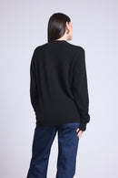 Boyfriend Cardigan Col V Giada - Noir - Femme