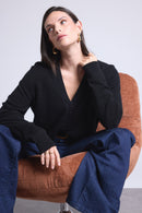 Boyfriend Cardigan Col V Giada - Noir - Femme