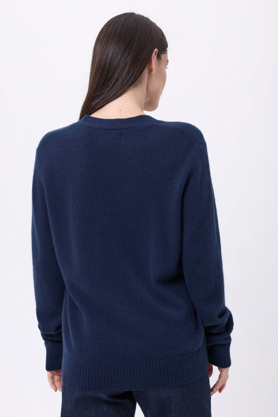Cárdigan boyfriend de cuello en V Giada - Azul marino - Mujer