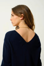 Jersey Cuello V Delante Y Detrás - Giegn - Navy