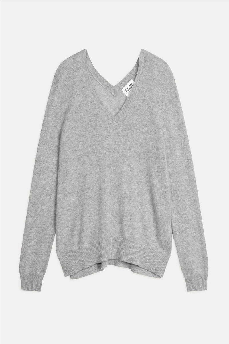 Pull Col V Devant Et Dos - Giegn - Nuage Chiné