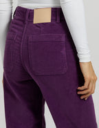 Wide-Leg Gigi Velvet Trousers - Berry - Women