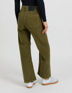 Pantalón Wide Gigi Velvet - Kaki - Mujer