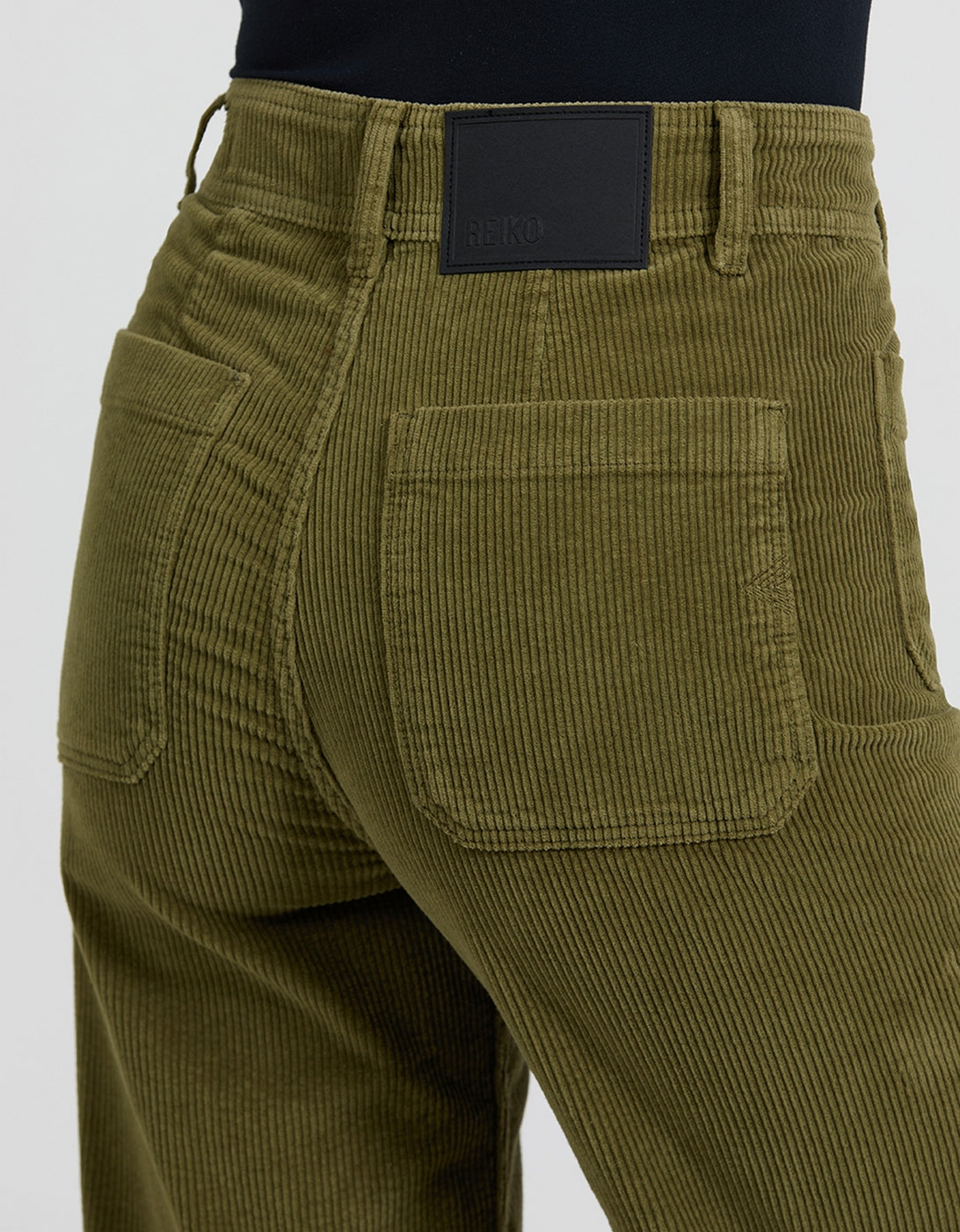 Pantalón Wide Gigi Velvet - Kaki - Mujer