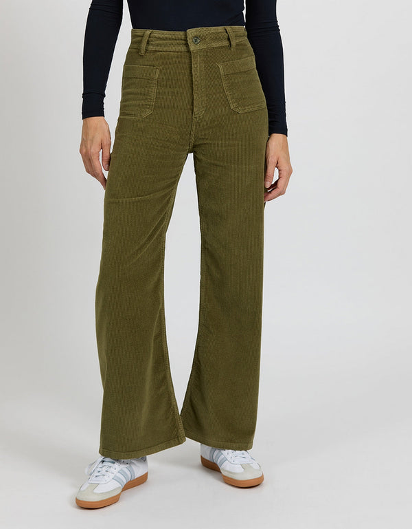 Pantalon Wide Gigi Velvet - Kaki - Femme