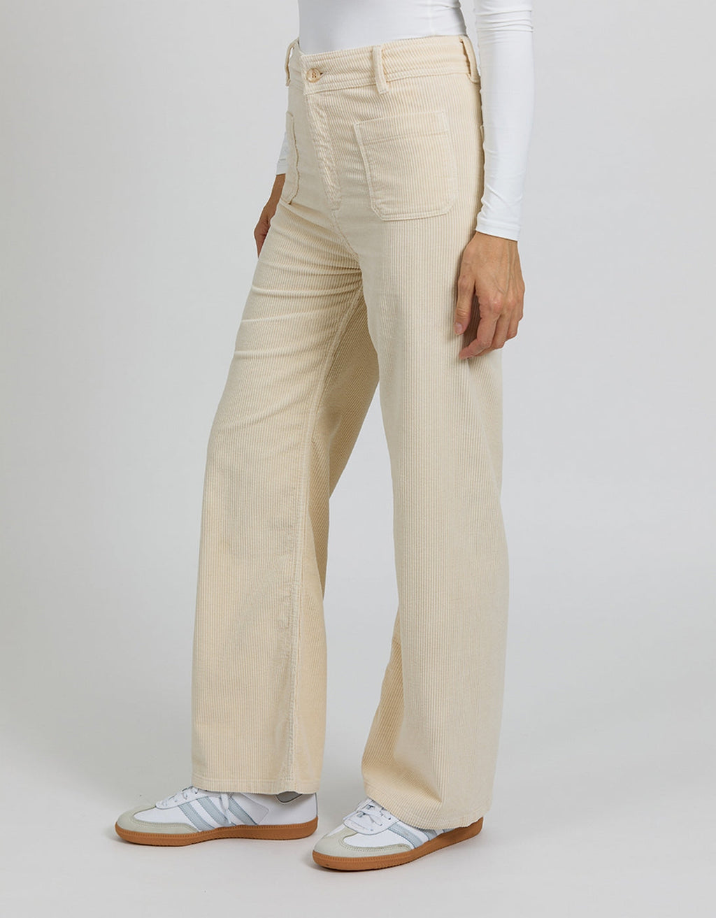 Pantalon Wide Gigi Velvet - Milkshake - Femme