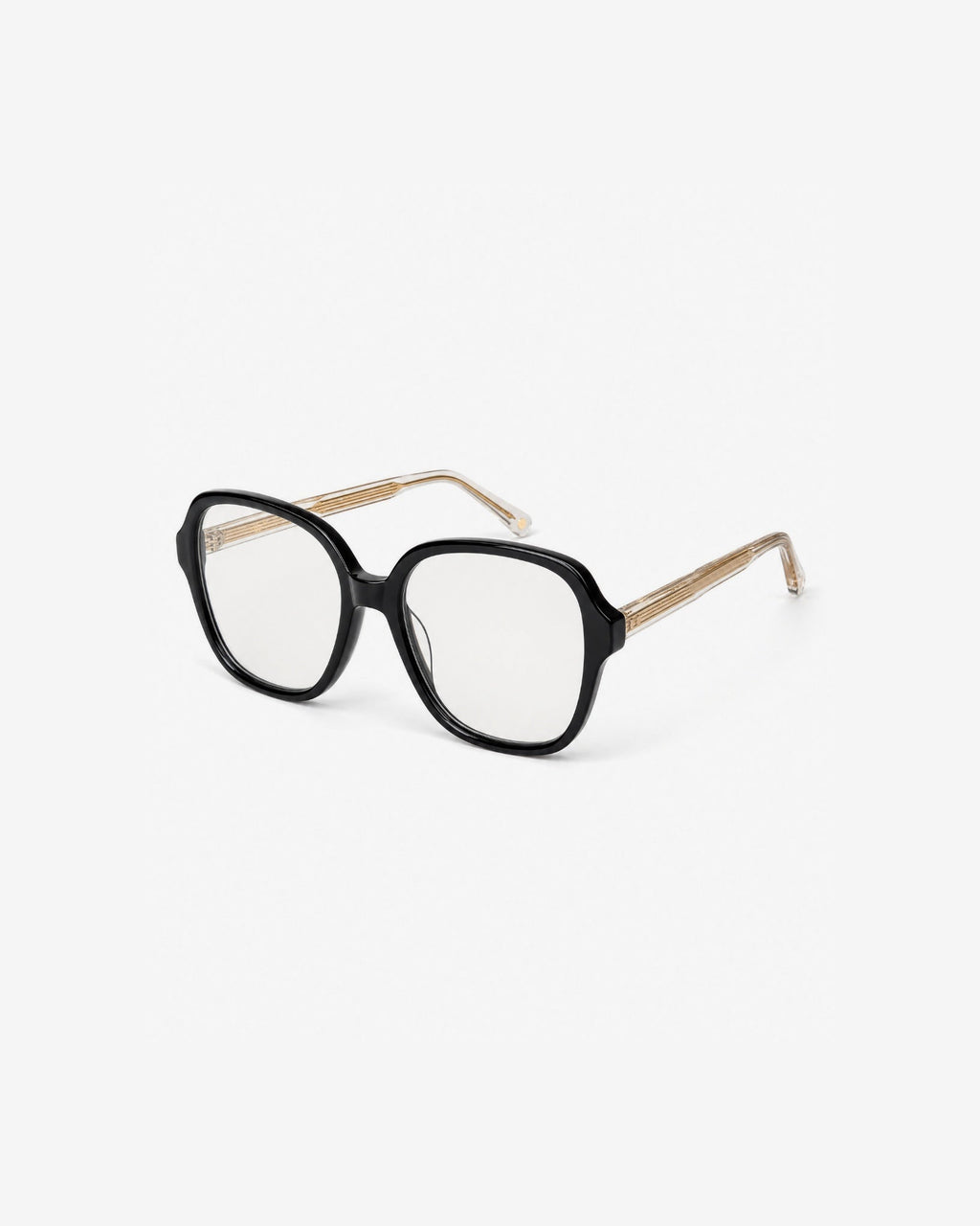 Lunettes de vue Gigi Noir — monture oversize acétate-métal, vue de trois-quarts