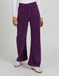 Wide-Leg Gigi Velvet Trousers - Berry - Women