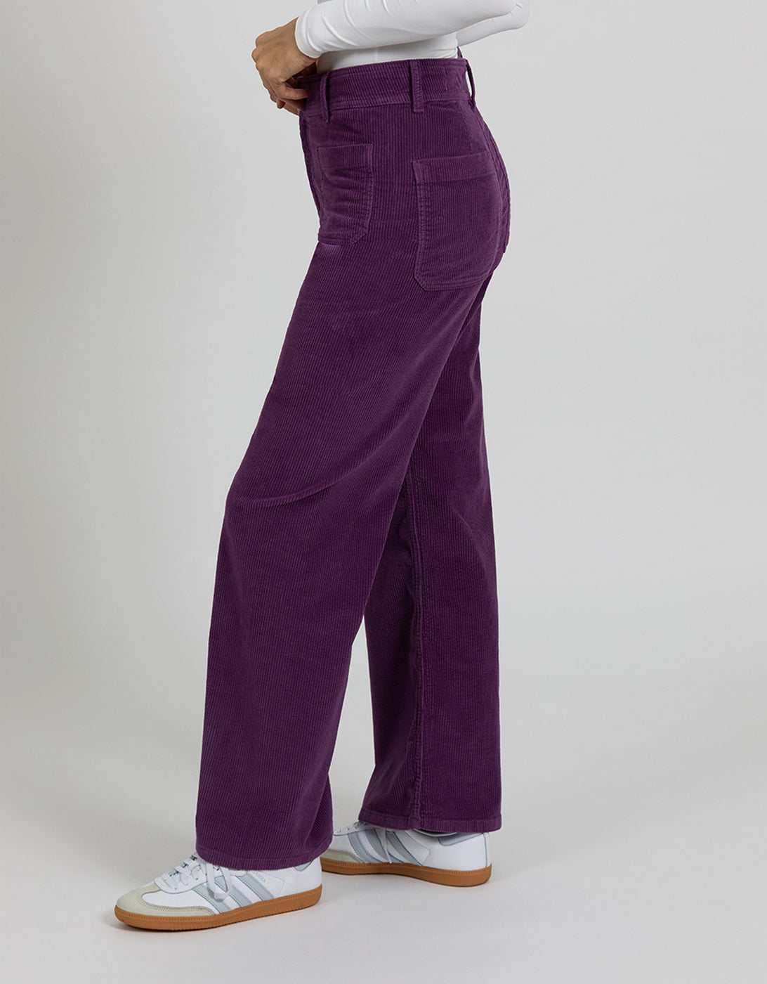 Wide-Leg Gigi Velvet Trousers - Berry - Women