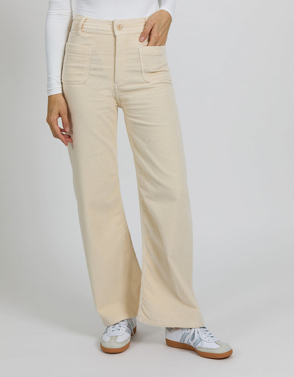 Pantalon Wide Gigi Velvet - Milkshake - Femme