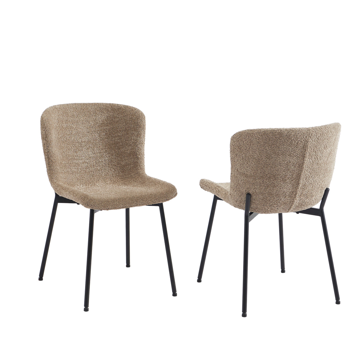 Gija - Set of 2 Chairs - Brown Fabric