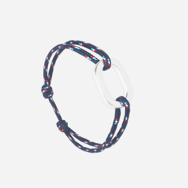 Bracelet Gilet - Bleu Marine Moucheté Bleu Blanc Rouge