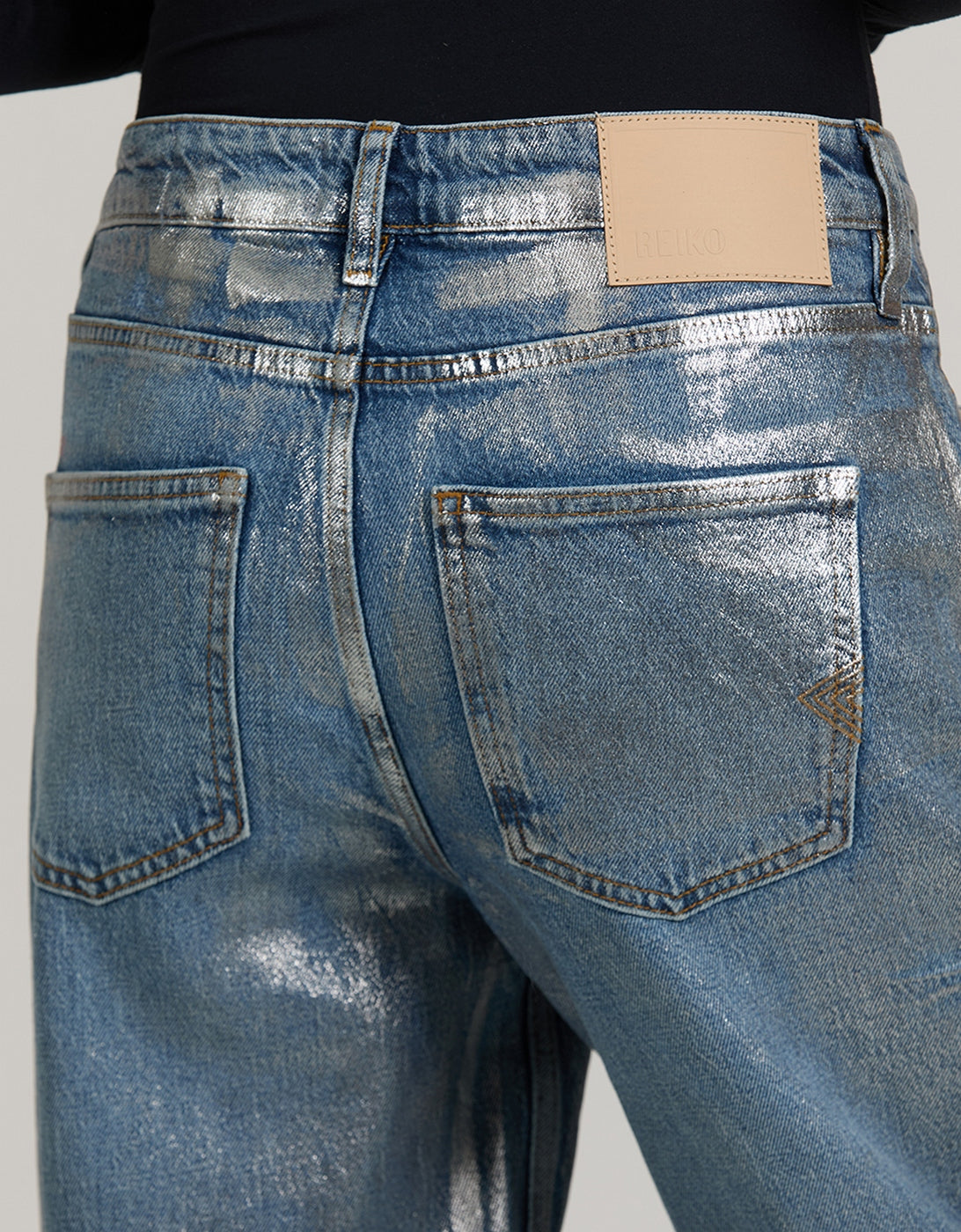 Pantalon Loose Straight Gina Coated - Silver - Femme