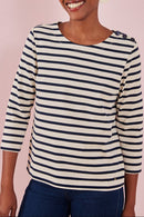 Sweat Shirt Ginetta - Ecru/Marine