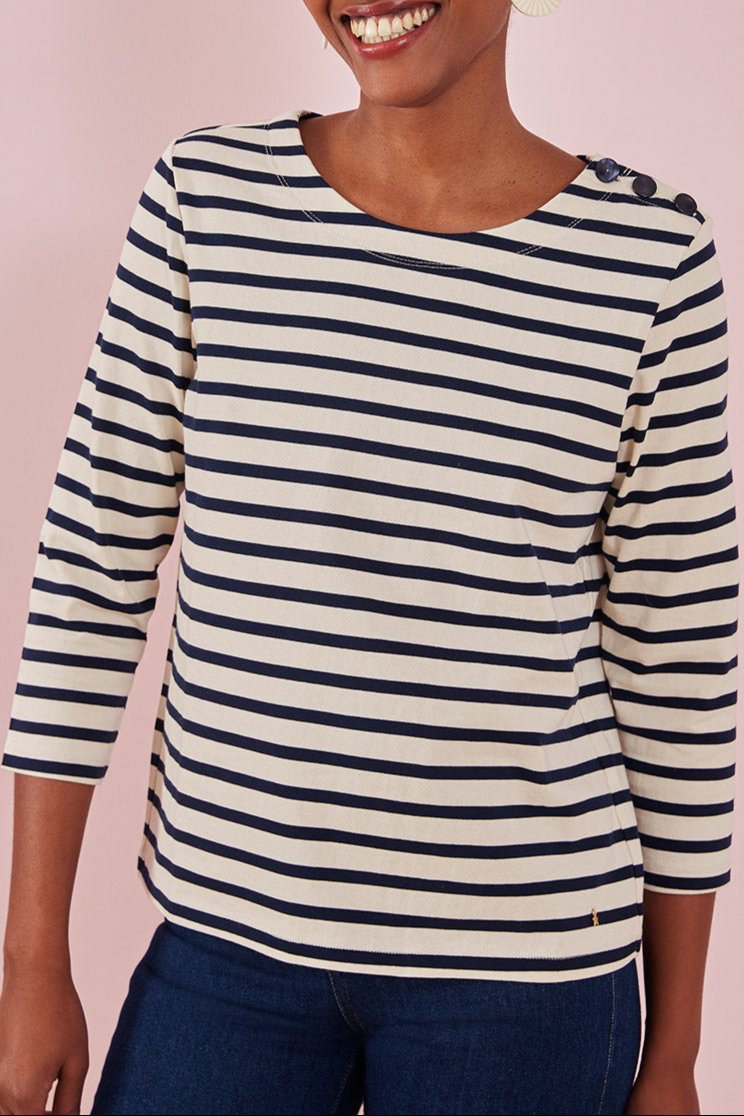 Sweat Shirt Ginetta - Ecru/Marine