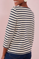 Sweat Shirt Ginetta - Ecru/Marine