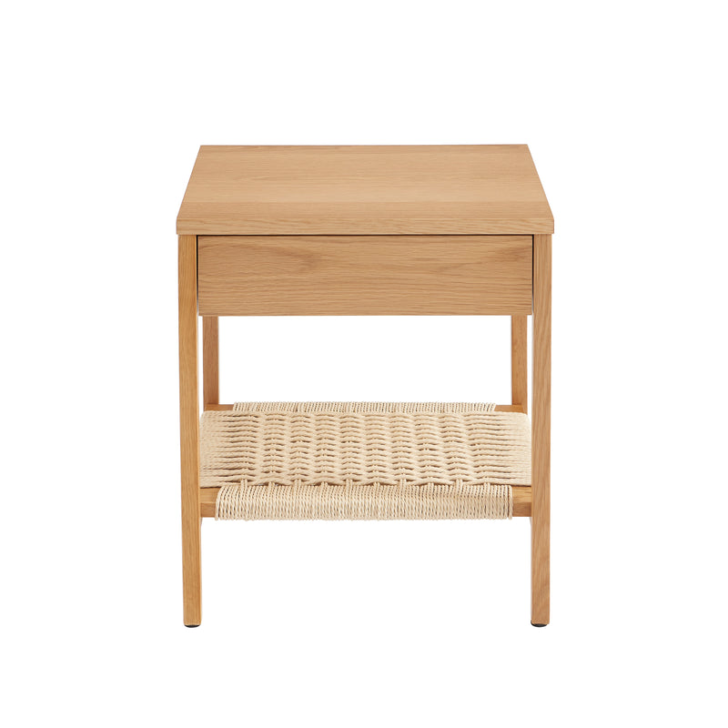 Table De Chevet Ginko - Placage Chêne Et Corde