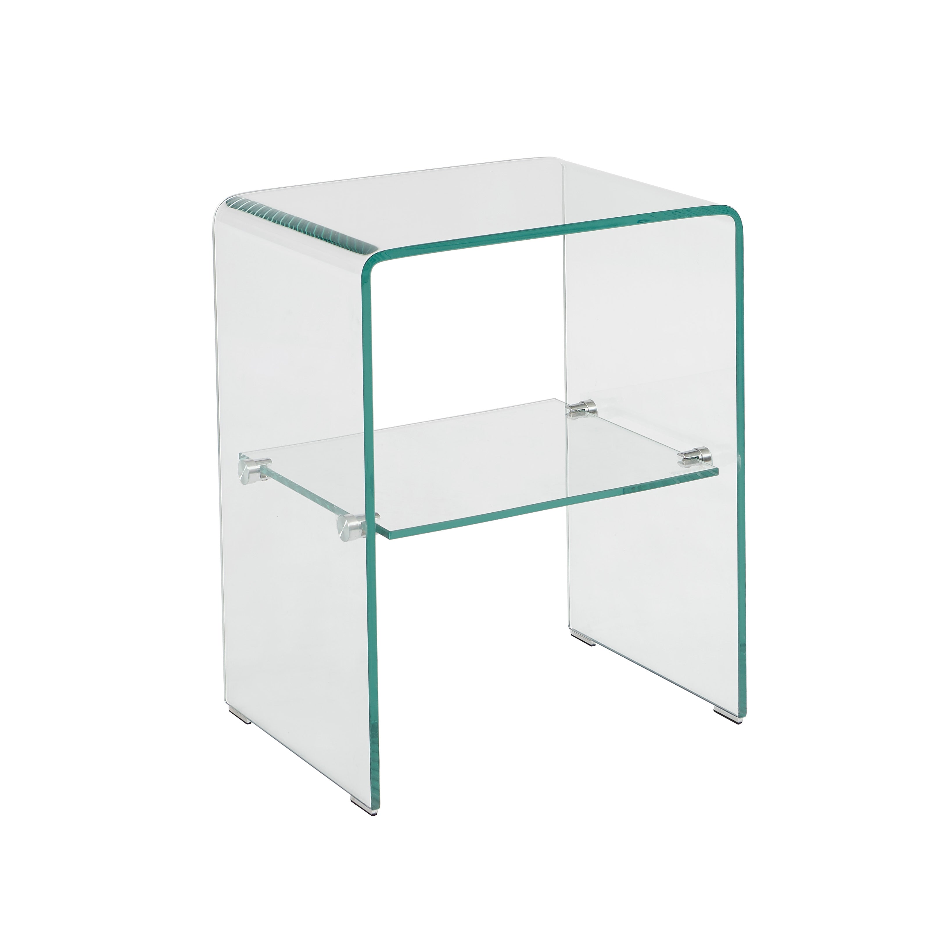 Ginza - Bedside Table - Tempered Glass - Clear