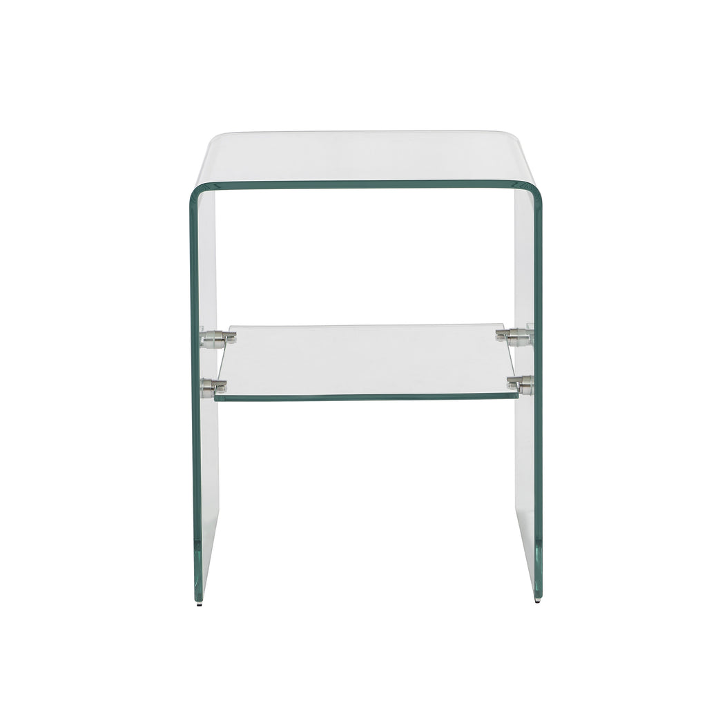 Ginza - Bedside Table - Tempered Glass - Clear