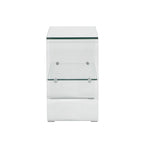 Ginza - Bedside Table - Tempered Glass - Clear