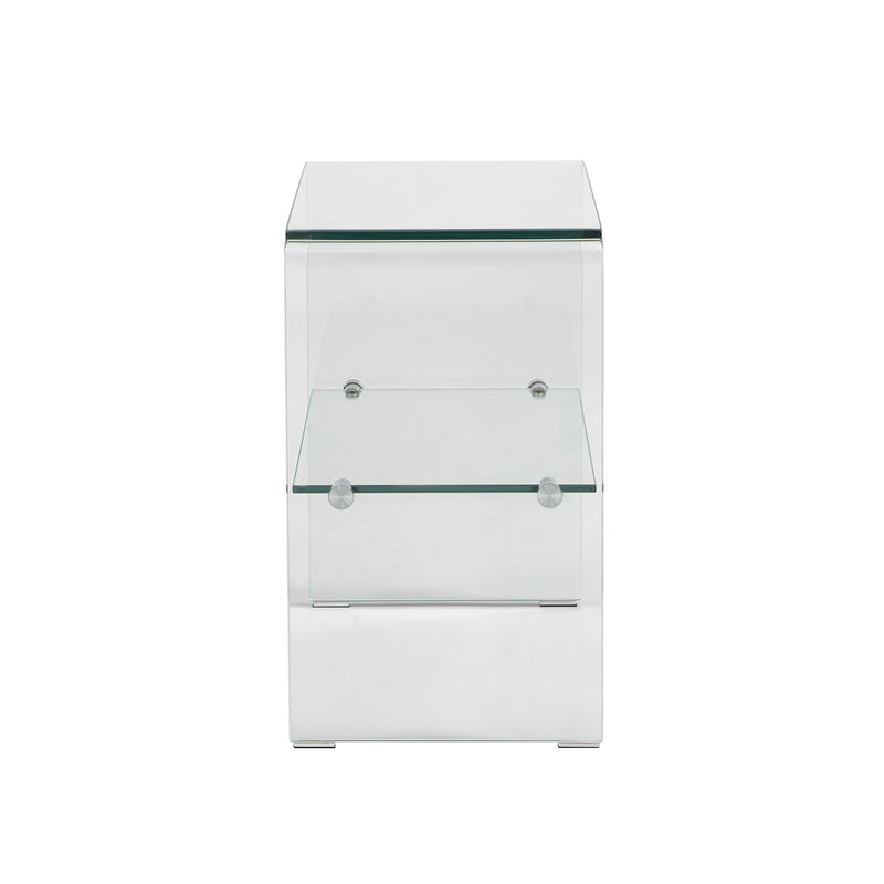 Table De Chevet Ginza - Verre Trempé Transparent