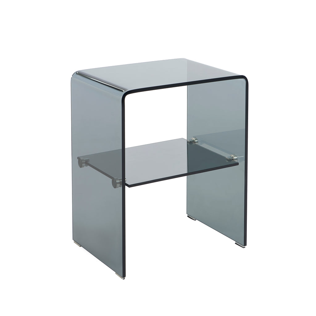 Ginza - Bedside Table - Tempered Glass - Black