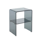Ginza - Bedside Table - Tempered Glass - Black