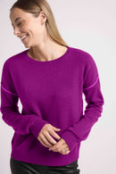 Pull Bordures Giorgia - Fushia Violet