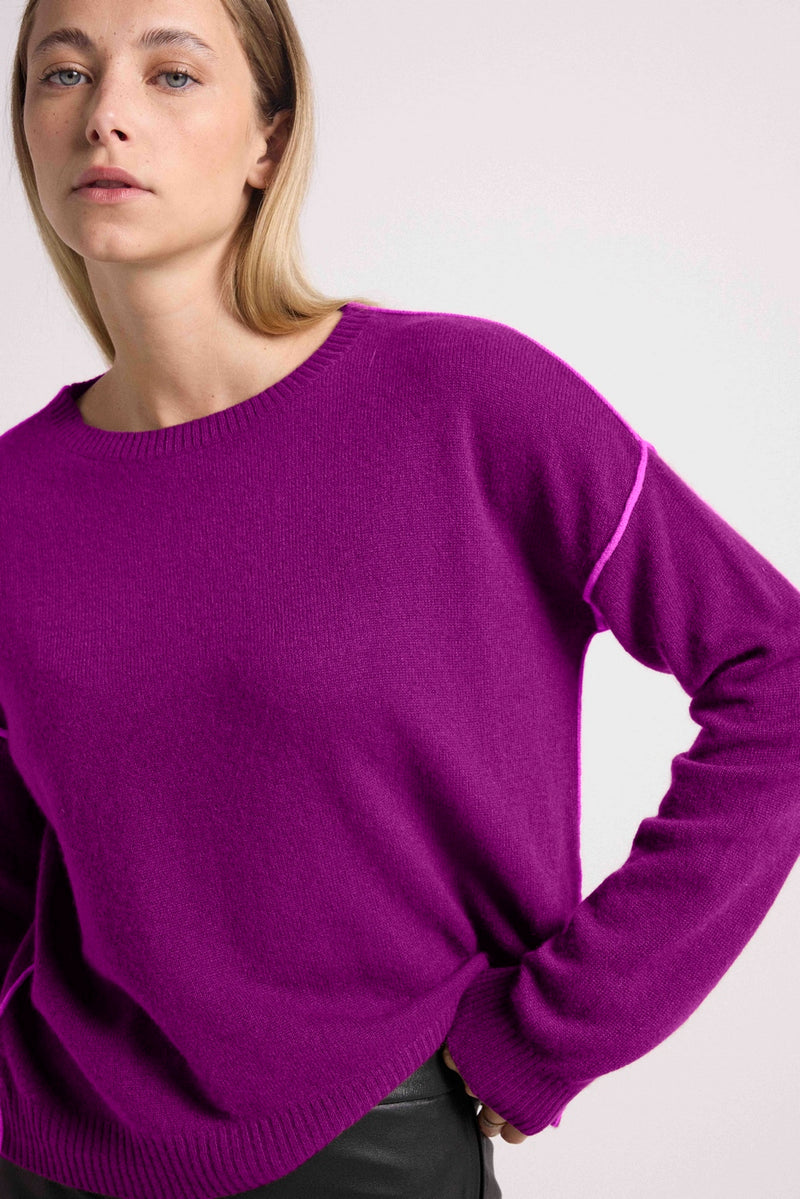 Pull Bordures Giorgia - Fushia Violet
