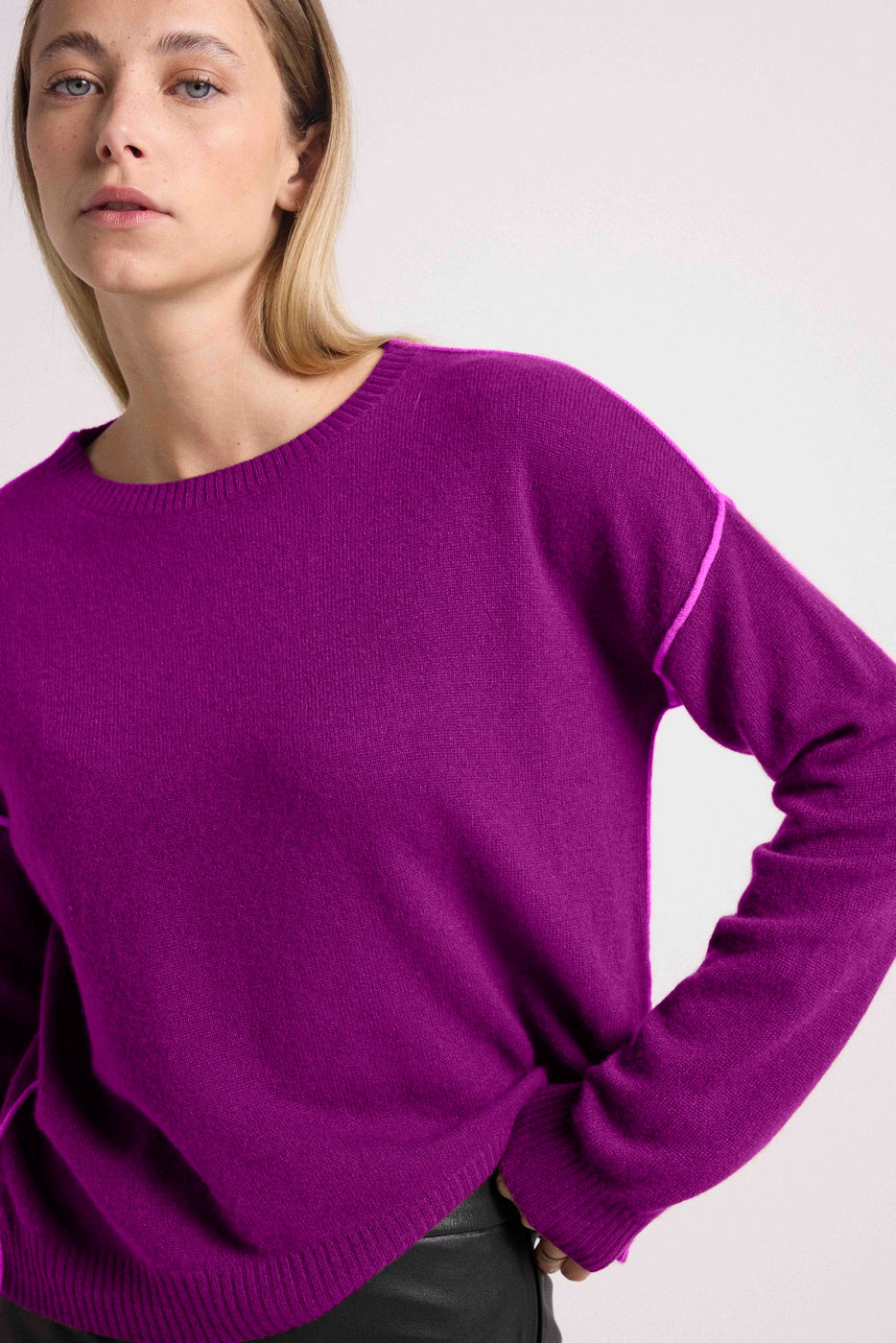 Jersey Bordures Giorgia - Fucsia Violeta