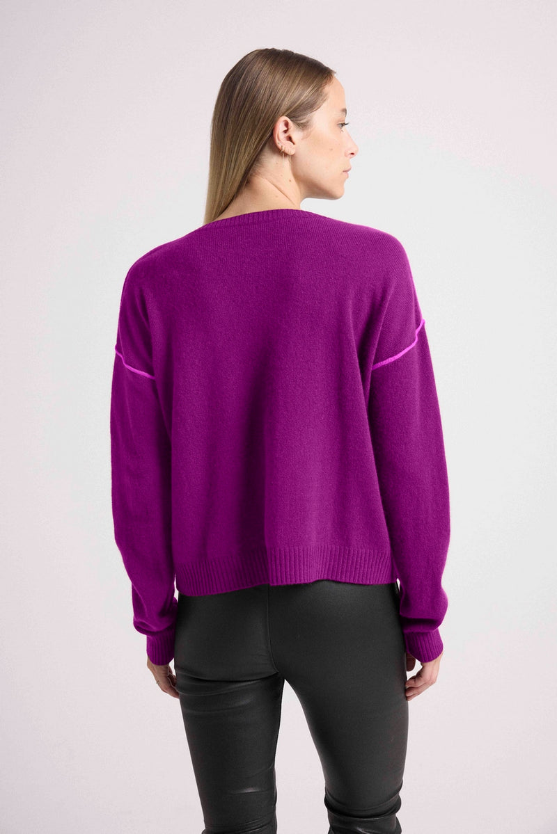 Pull Bordures Giorgia - Fushia Violet