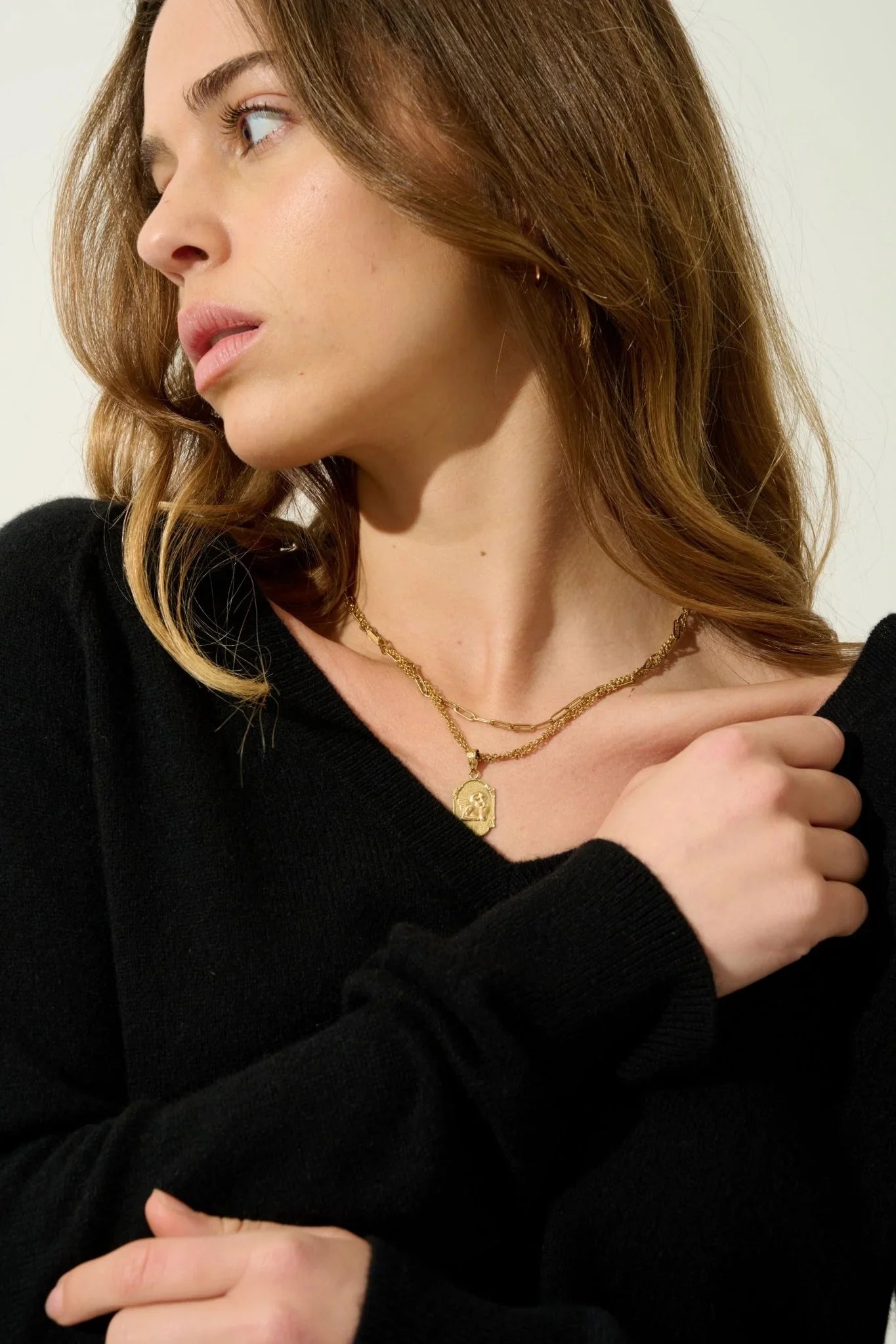 Jersey de cuello en V - Giusalet - Negro