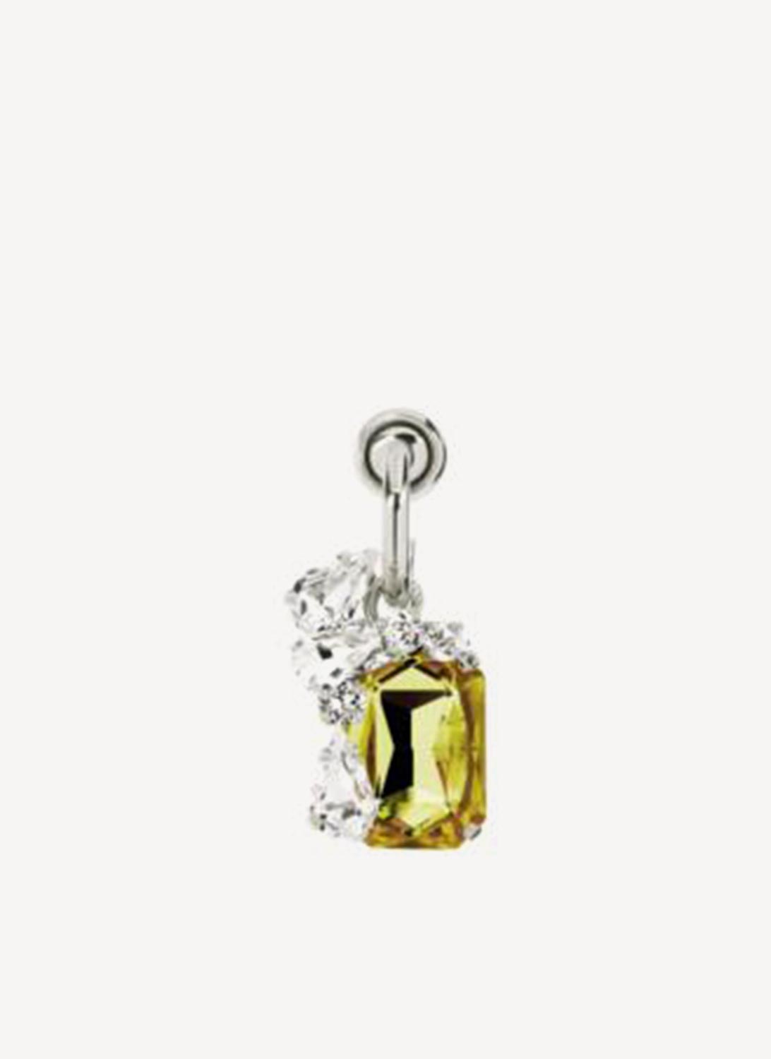 Givenchy - Thistle Hoop Earring - Silvery/Yellow - Femme