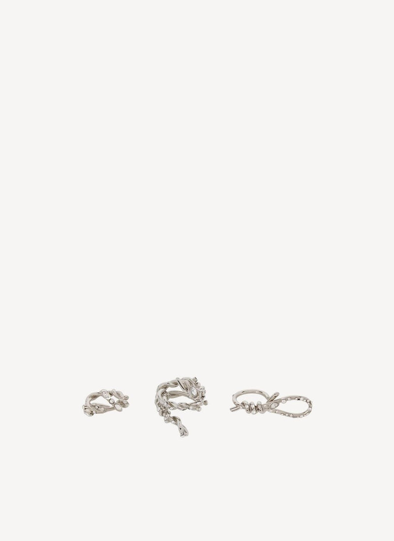 Givenchy - Twisted Ring Set - Silvery - Femme