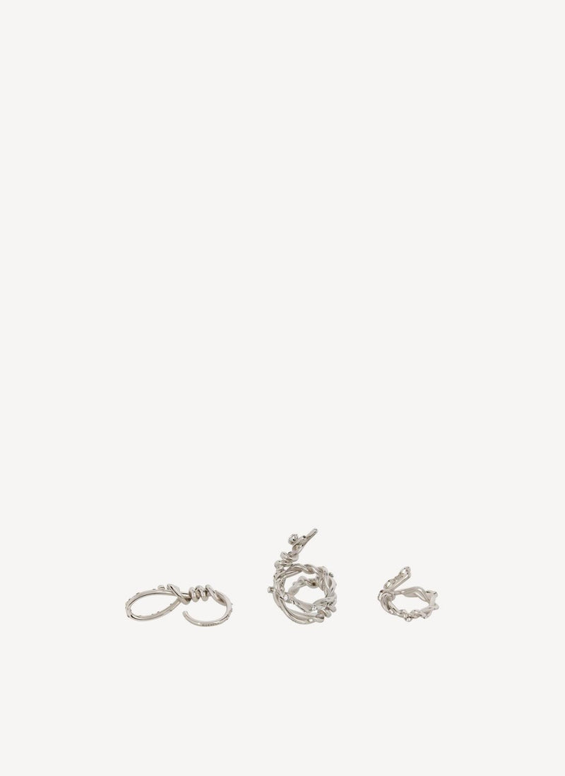 Givenchy - Twisted Ring Set - Silvery - Femme