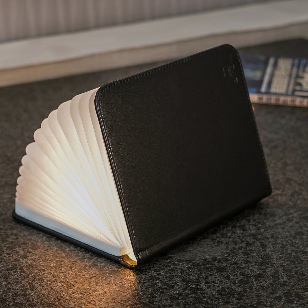 Lampe Smart Book LED - Cuir Noir - 2 Tailles
