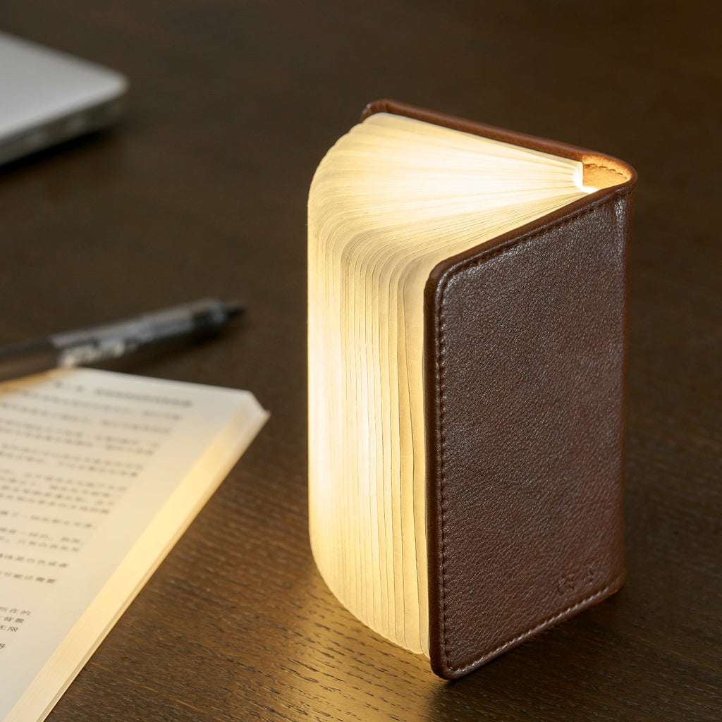 Lampe Smart Book LED - Cuir Marron - 2 Tailles