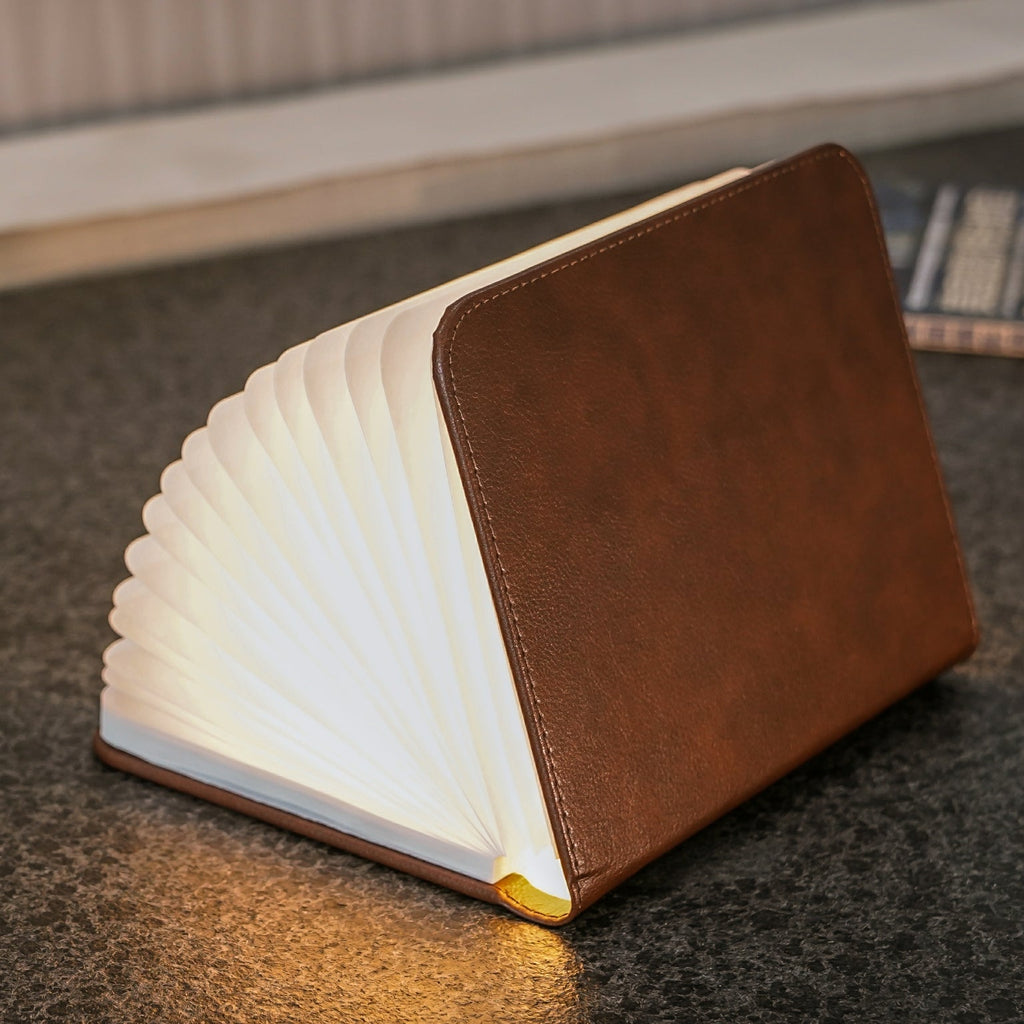 Lampe Smart Book LED - Cuir Marron - 2 Tailles
