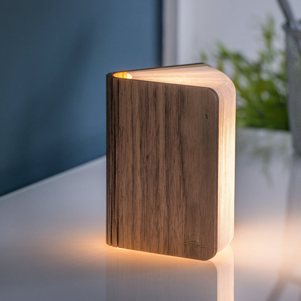 Lampe Smart Book LED - Noyer - 2 Tailles