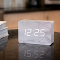 Reveil Brick Click - Marbre / LED Blanche