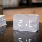 Reveil Brick Click - Marbre / LED Blanche