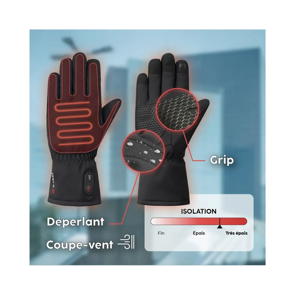 Gants Chauffants Confort +